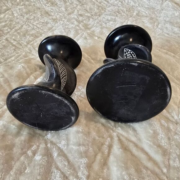 Soapstone Twisted Grey Fish Candlestick African Hand Made‎ Candle Holder - Picture 2 of 6